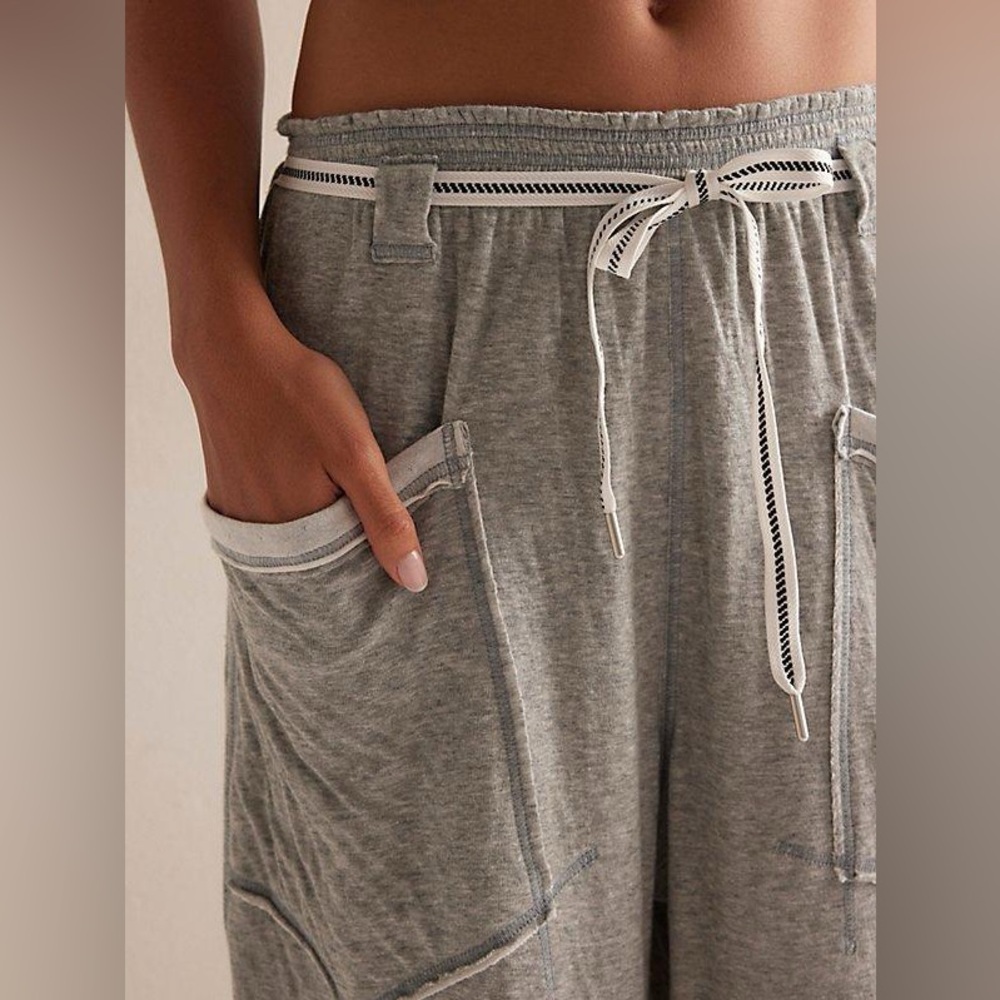 NWT Free People Wait a Minute Soft Barrel Pants for Women‎ Ultra Soft loungers L - Picture 2 of 8